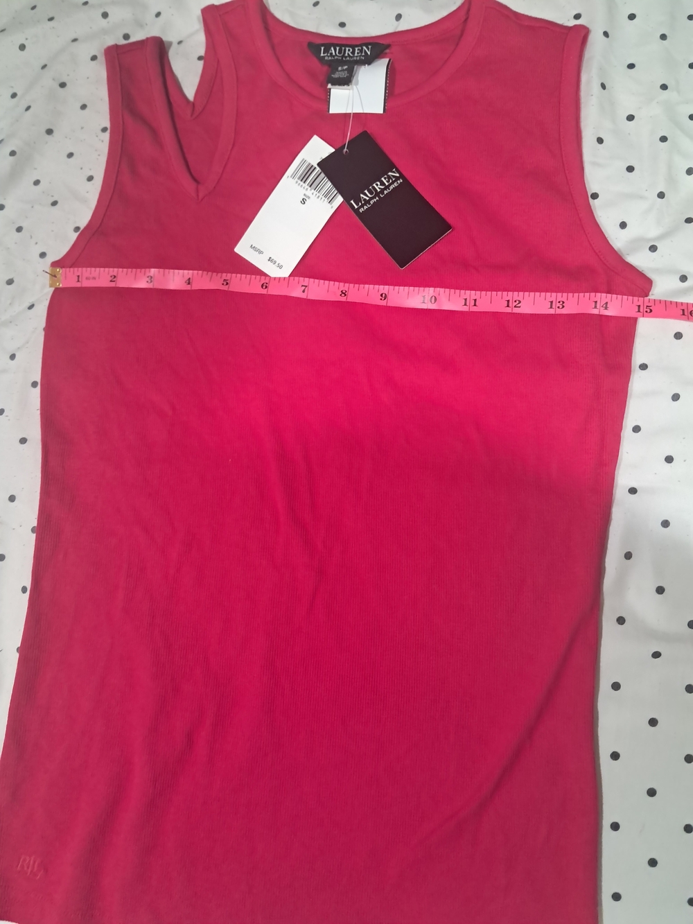 Lauren Ralph Lauren Pink Cut-Out Tank Top - Size S (NWT) - Picture 4 of 13